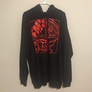 Famous Stars & Straps Black & Red Pullover Hoodie